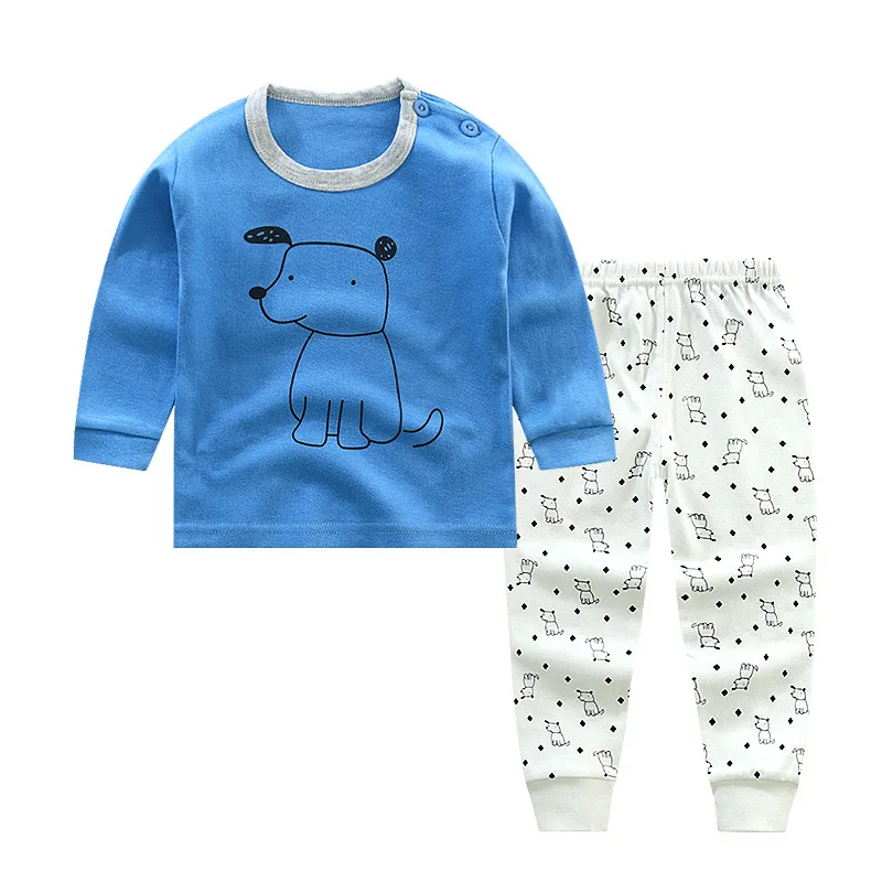 Новинка 2020 Детские хлопковые Пижамные комплекты для мальчиков Милая футболка с