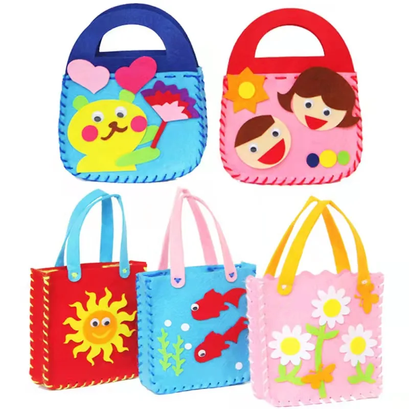 DIY 3D Puzzle Material Learning Education Handmade Cartoon Stereo Paste Fabric Hand Bag Toys Arts and Crafts for Children | Игрушки и