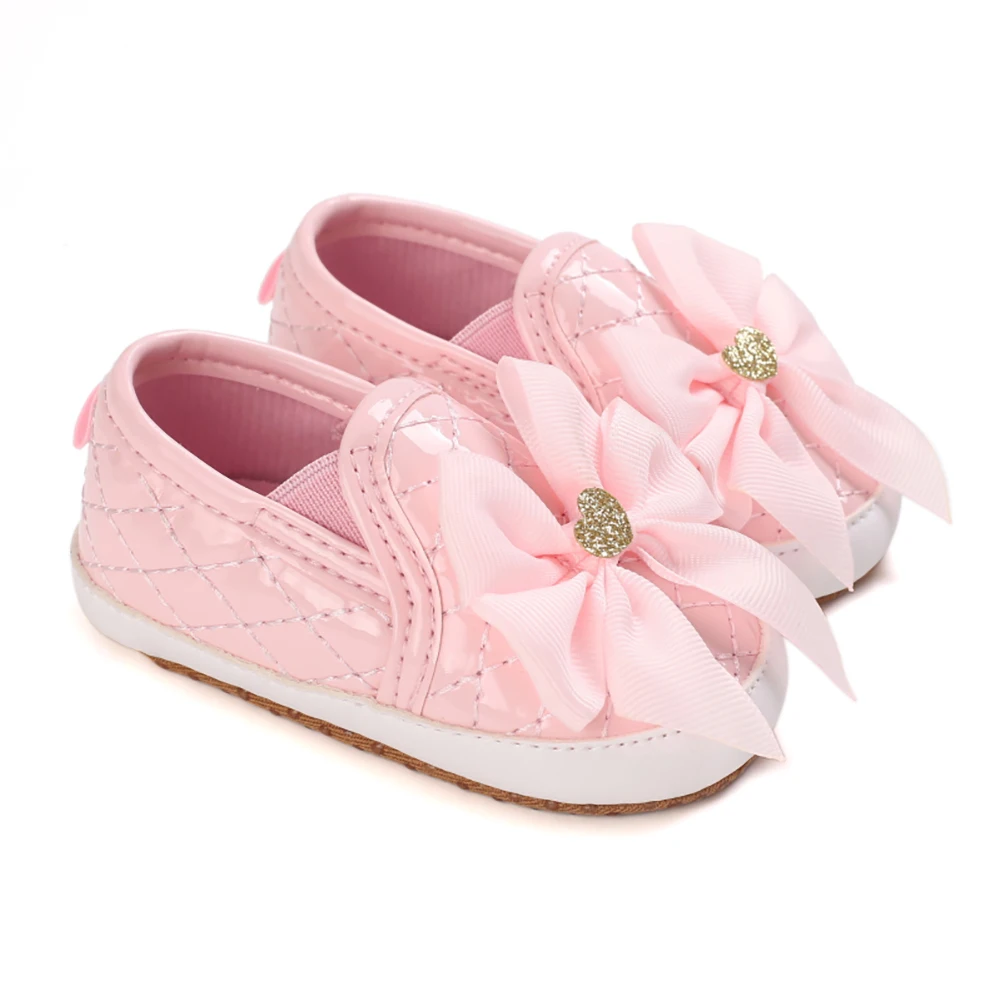 

Baywell Baby Girls Mary Jane Shoes Infant Soft Sole Non-Slip Bowknot Prewalkers PU Leather Newborn Princess First Walkers 0-18M