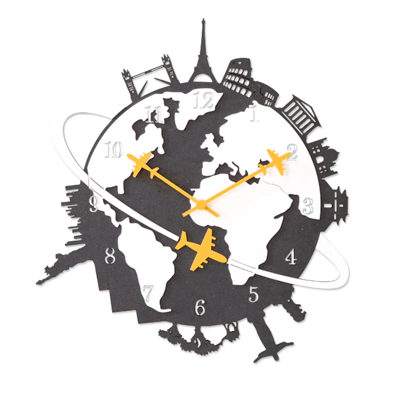 Большие настенные часы в скандинавском стиле деревянные креативные