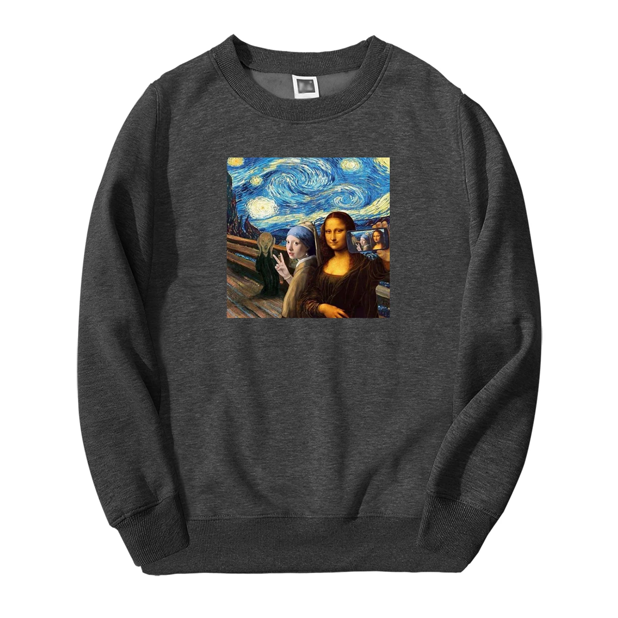 Толстовка с капюшоном и принтом Mona Lisa для мужчин забавная модная мужская уличная