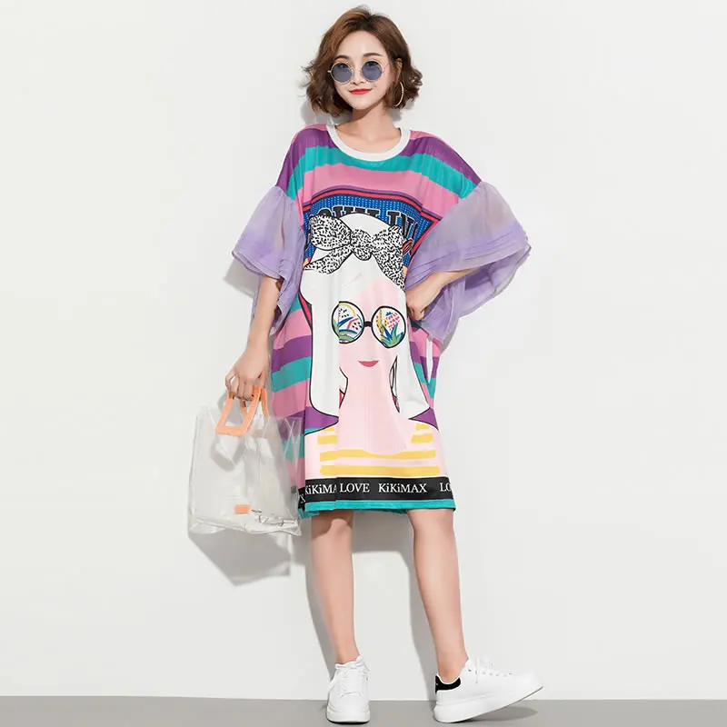 2020 летнее женское платье с героями мультфильмов свободное Повседневное