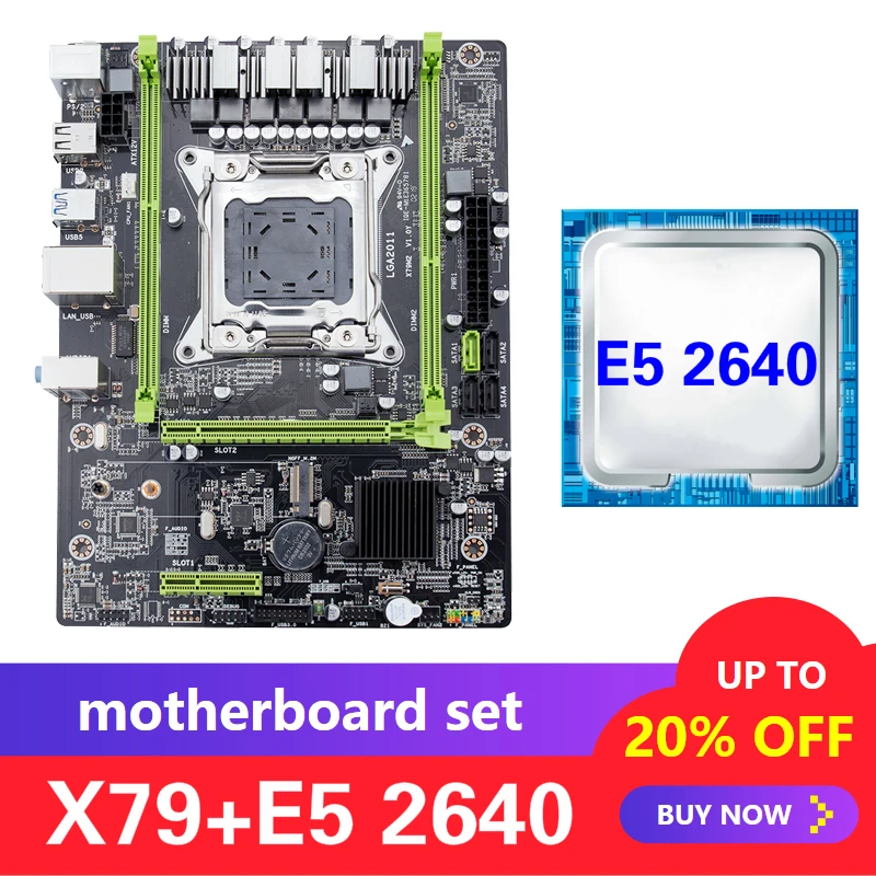 Kllisre X79 комплект материнской платы с Xeon E5 2640 LGA 2011 поддержка DDR3 память ECC Reg ATX USB3.0 SATA3