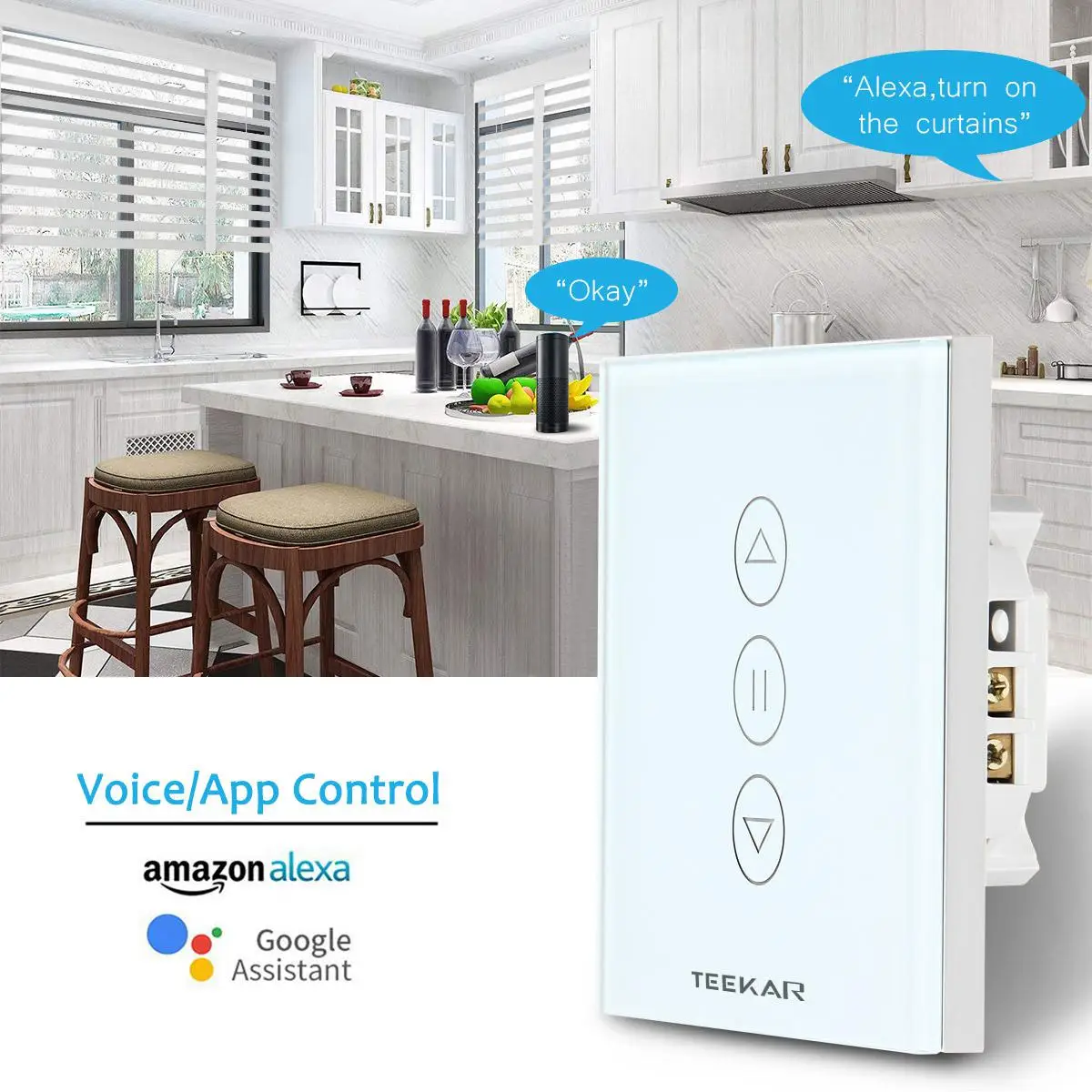 Teekar умная жизнь WiFi таймер затвора жалюзи переключатель приложение управление слепой двигатель Alexa WiFi совместим с Alexa, echo