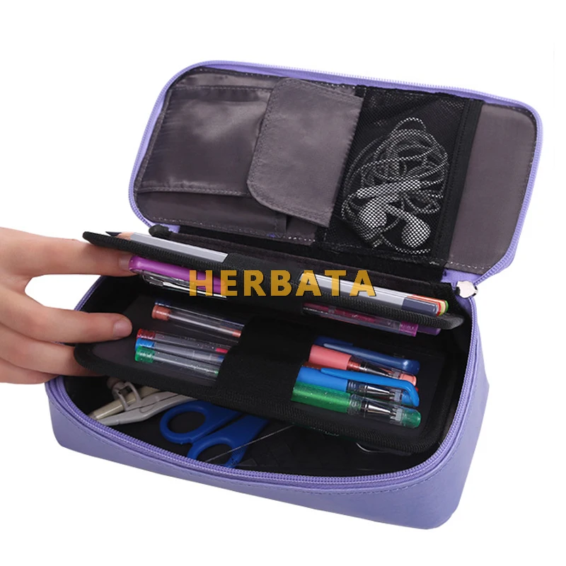 Чехол для карандашей из ПУ кожи унисекс двухслойные многофункциональные сумки