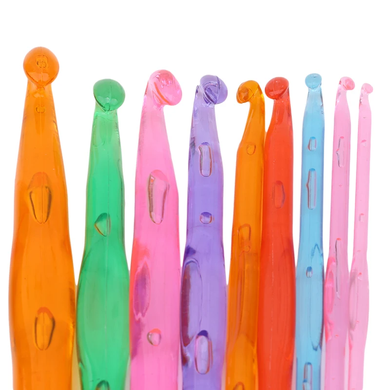 9 шт./компл. акриловые Вязание иглы ручка вязальный крючок вязаные переплетения