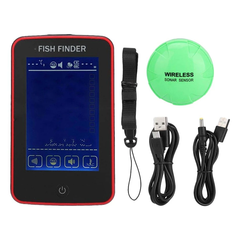 

Рыболокатор с цветным экраном, беспроводной эхолот, рыболовные инструменты, рыболокатор, эхолот глубины 80 м