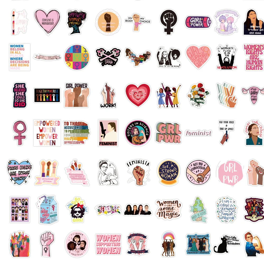 1050100pcs feminist cartoon forced girl stickers skateboard laptop phone suitcase waterproof graffiti sticker decal kid toy free global shipping