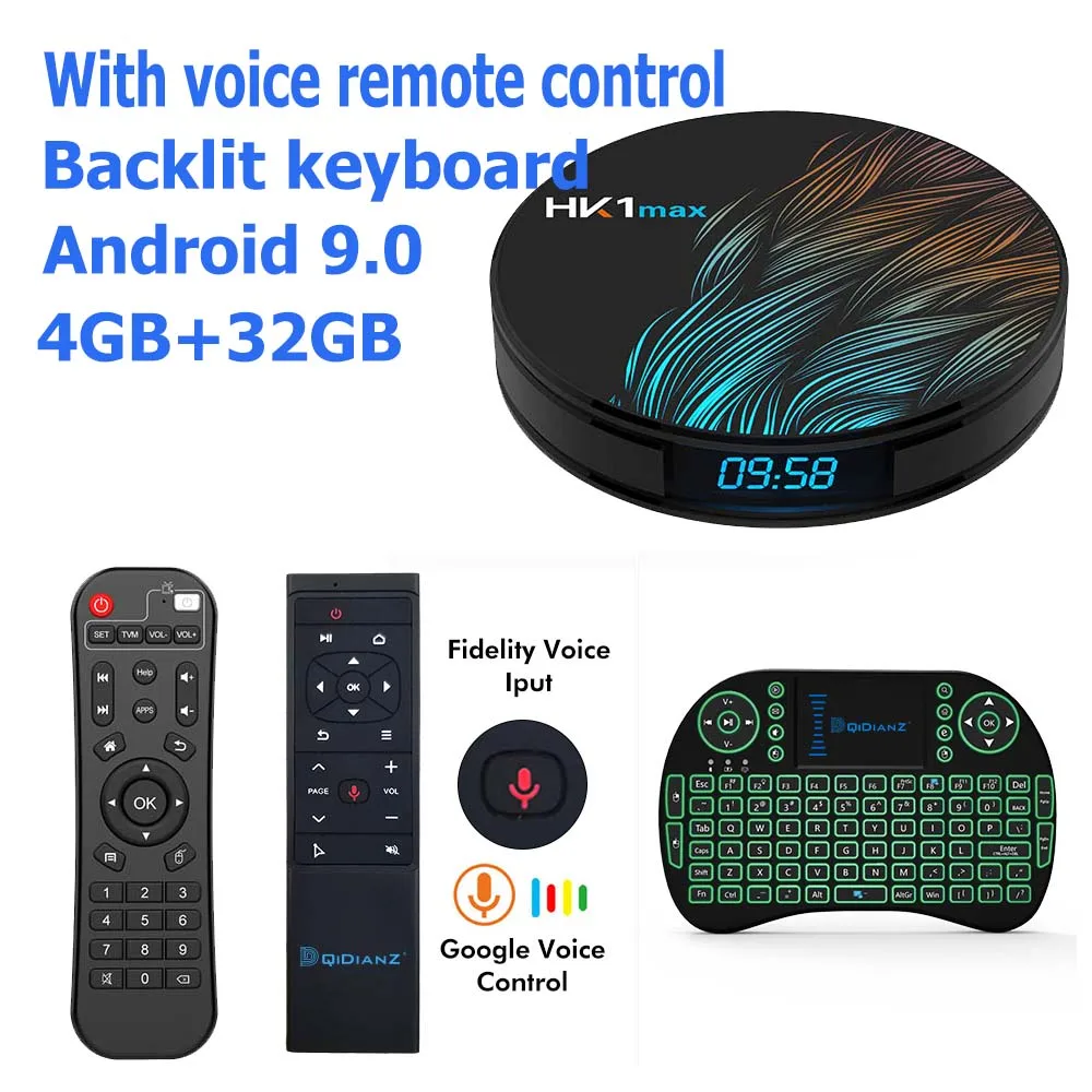 4G32G-MT12-Keyboard Smart tv box HK1MAX Android 9,0 2,4G/5G Wifi BT 4,0 RK Четырехъядерный 4K 1080P Full HD hk1 max приставка Netflix KD плеер - Цвет: 4G32G-MT12-Keyboard