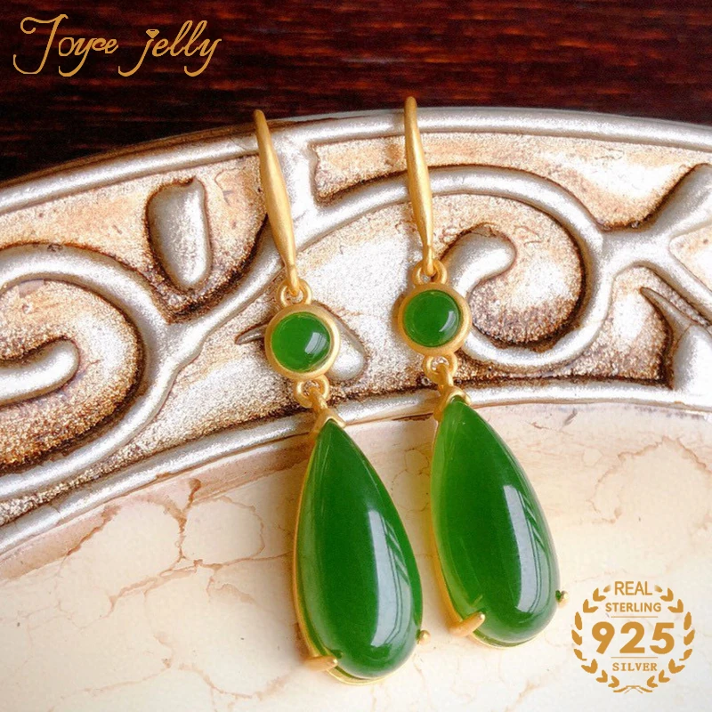 JoyceJelly Винтажные серьги из стерлингового серебра 925 пробы в форме капли воды