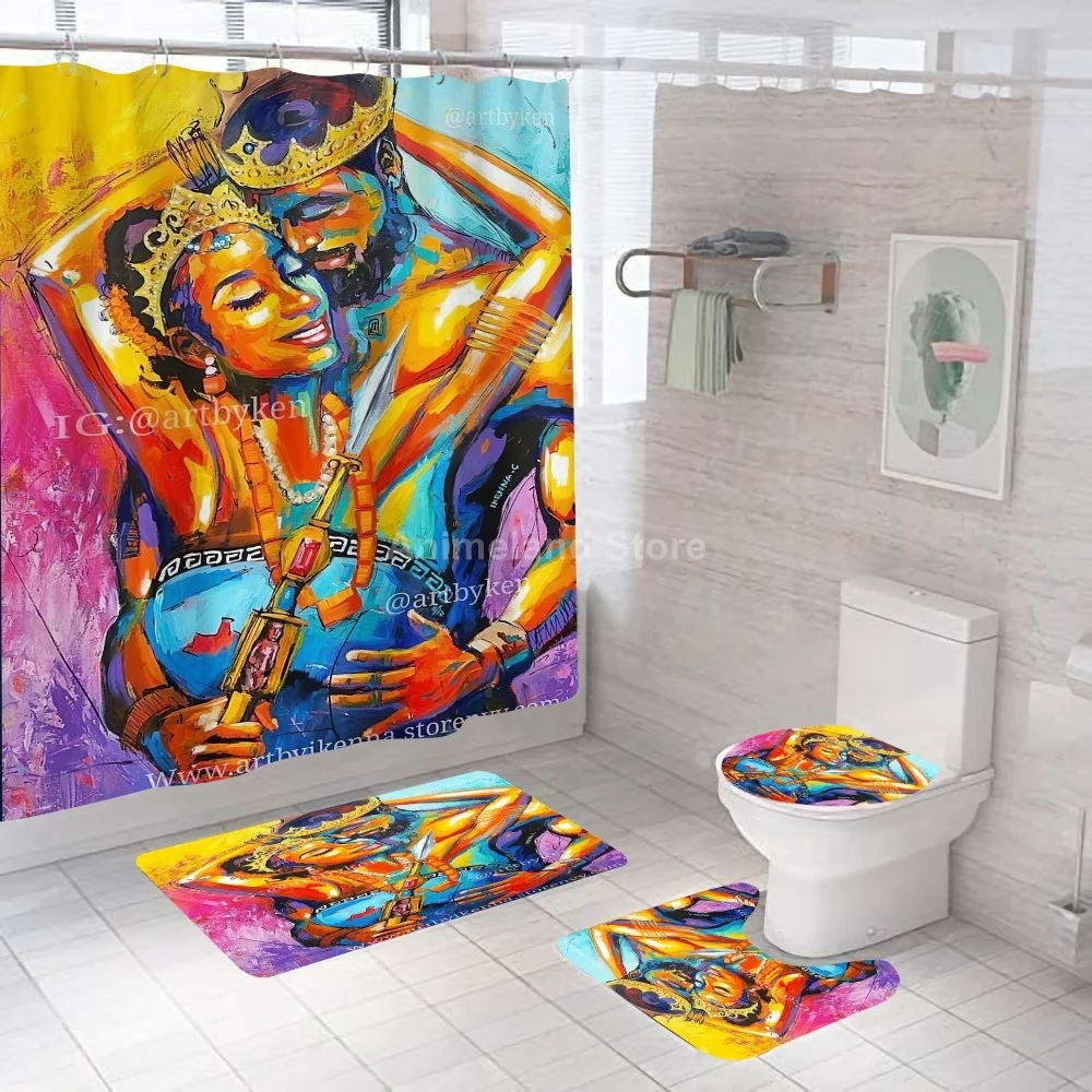 Занавеска для душа в форме подсолнуха милой Африканской девушки занавеска