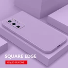 Оригинальный квадратный мягкий чехол из жидкого силикона для Huawei Y7A P Smart 2021 P40 Lite P30 Pro P20 Mate 20 X Honor 20 30 8X 9X 10i, чехол