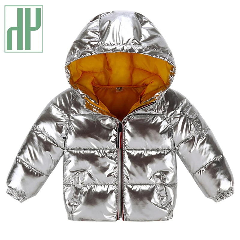 Зимняя куртка HH Детская осенняя парка для девочек черная золотая серебристая