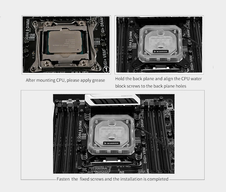 Курган Процессор воды блок использовать для Intel X99 X299 гнездо LGA2011 2066 акриловое волокно RGB светильник 5V 3PIN GND и Медь радиаторный блок