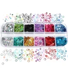 Круг с блестками с цветным круглым лазерной вспышки хлопья для эпоксидная смола, форма глины Slime наполнитель для изготовления ювелирных изделий, Компоненты 
