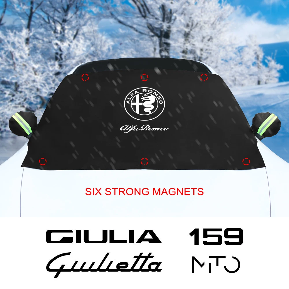 Cubierta de parasol para parabrisas de coche, accesorio para Alfa Romeo Giulia, 147, 156, Mito, Stelvio, Sportiva, Giulietta, 159