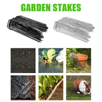 50pcs multiple purposes u shaped nail turf nail galvanized landscape pins garden stakes heavy duty pins anti rust fence stakes