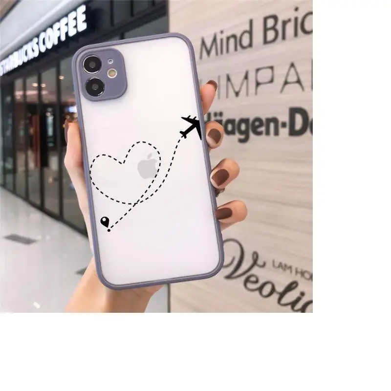 

World Map Travel aircraft Phone Cases matte transparent For iphone 7 8 11 12 plus mini x xs xr pro max cover