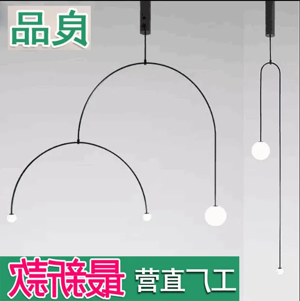 Nordic Designer Lines Iron Postmodern Retro Pendant Lights Loft Dining Room Living Bedroom Cafe Shop Hanging Lamps Fixtures | Лампы и