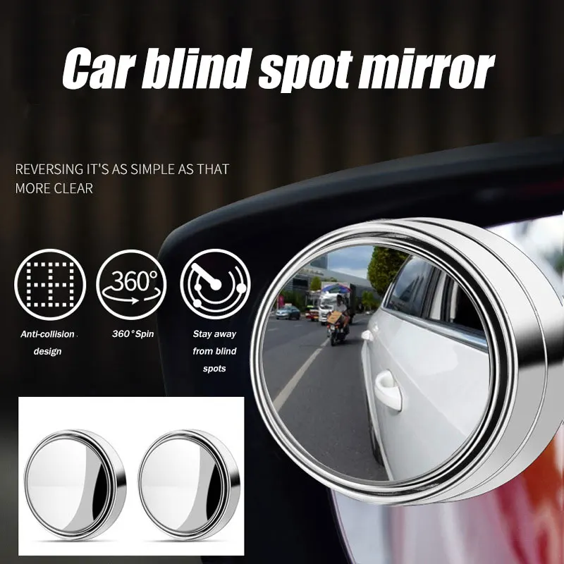 

Car Round Frame Convex Blind Spot Mirror Wide-angle Adjustable Clear Rearview Auxiliary Mirror Driving Safety Reversing mirror