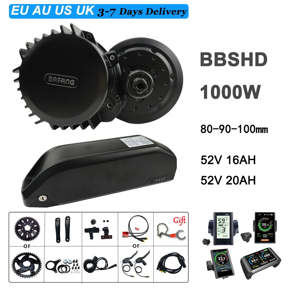 BAFANG 52 в 1000 Вт BBSHD BBS03 Средний приводной двигатель для велосипеда BBS 100 мм C965 C18 850C 750C