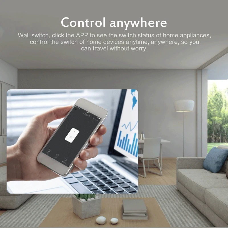 

EWelink Wifi Smart Single Fire Touch Wall Light Switch RF433mhz No Neutral Line Switch Smart Phone Remote Control 1/2/3 Gang