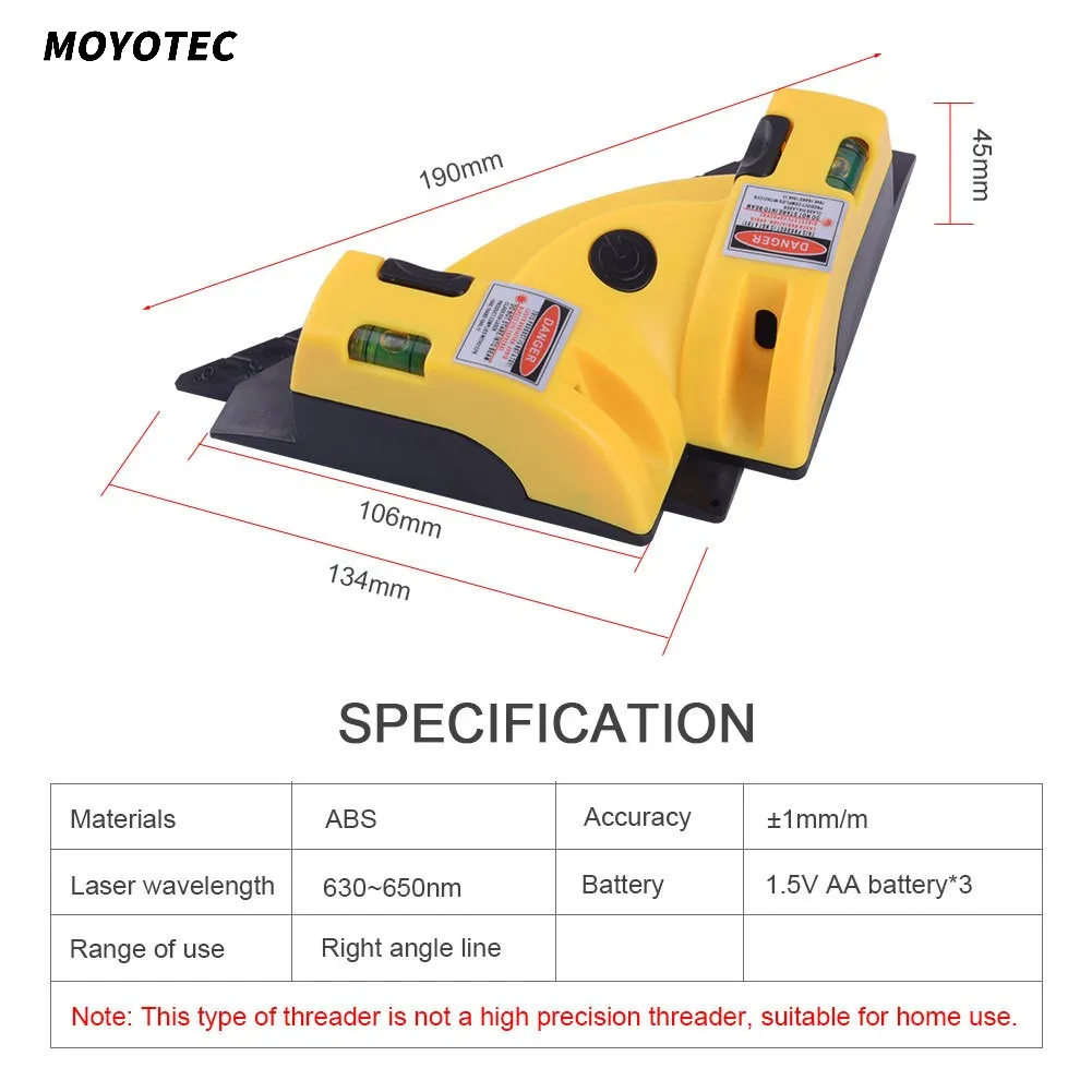 

MOYOTEC Multifunctional Laser Level Right Angle Ground Wire Instrument Househeld Double Line Laser leveing Measuring Land Smooth