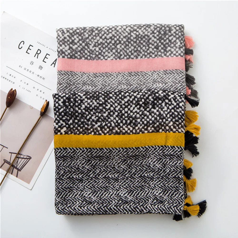 Женская мода Aztec кистовидная вискоза шаль шарф для женщин высокого качества