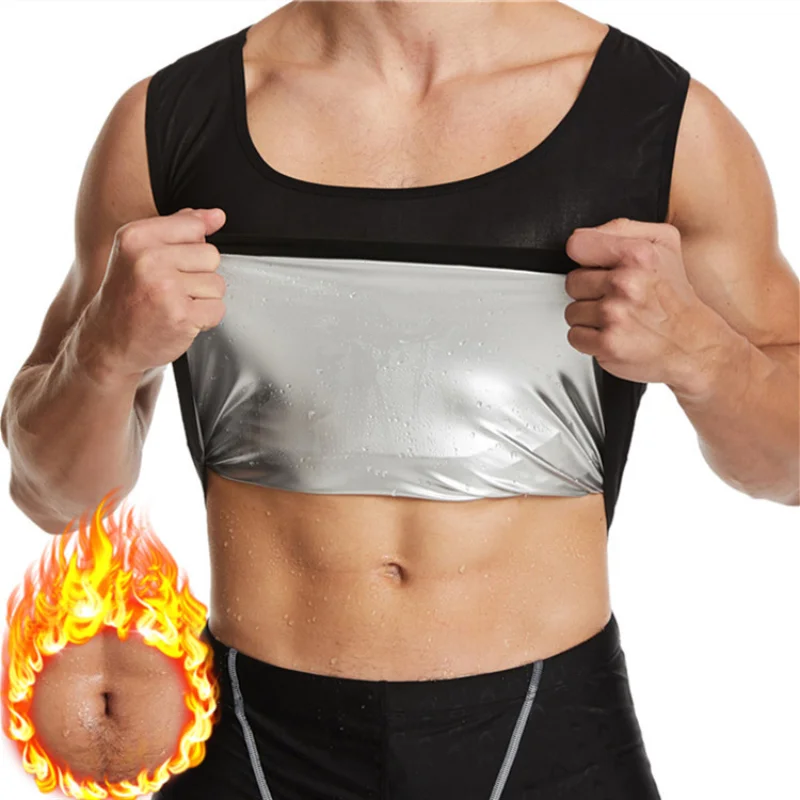 

Man Tshirt Sauna Effect Suit Shaperwear Men Hot Sweat Sauna T Shirt Slimming Workout Weight Loss Tank Top Tee Shirts Body Shaper