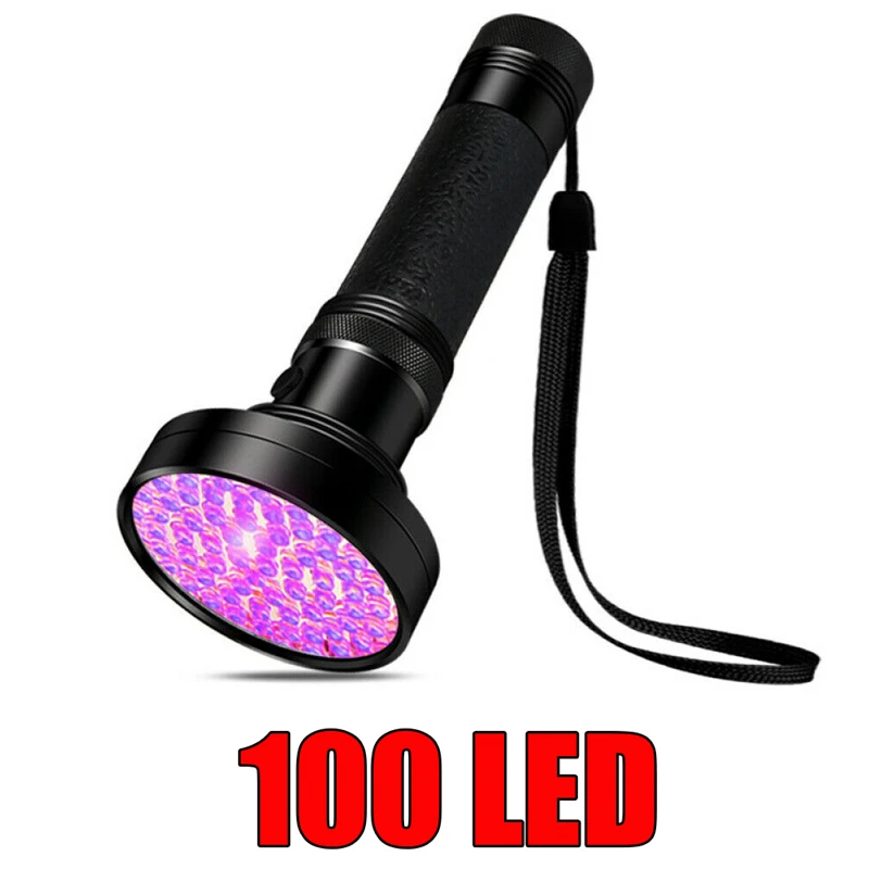 Ультрафиолетовая 100 светодиодный лампа-вспышка черная лампа для осмотра ффонарь