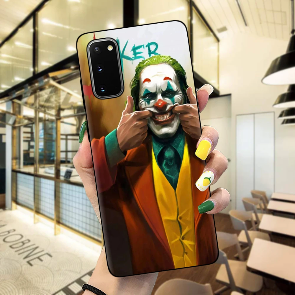 

Joker Happy Face Black Soft Phone Case For Samsung S20 FE S21 Ultra S8 S9 S10 Plus S10e Note20 s20plus Cover Coque Back Shell
