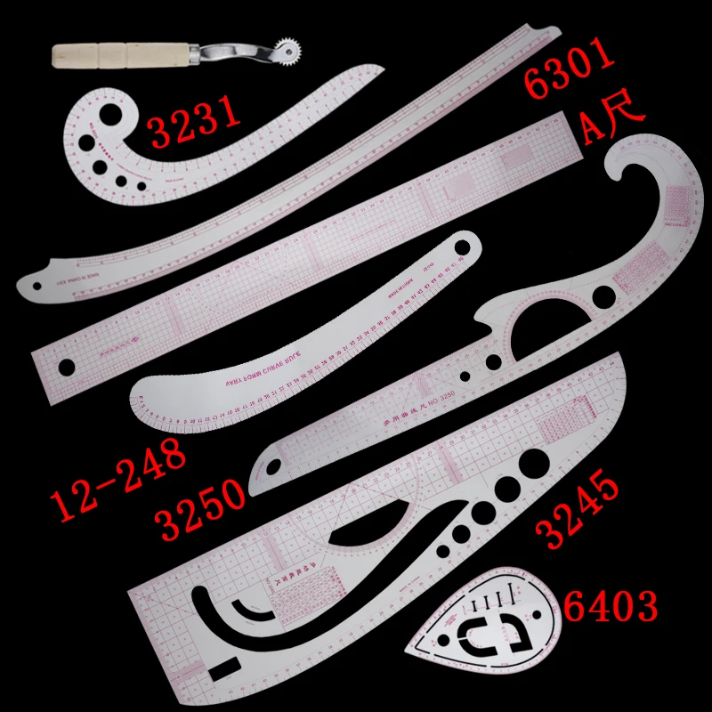 1 Set ruler Многофункциональный образец одежды, линейка для резки, Метрическая линейка, линейка портного шва - Цвет: 1 Set ruler