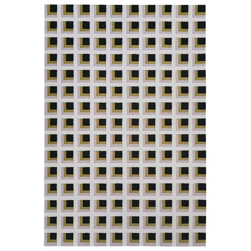 100% Новая Зеландия шерсть ручной работы геометрический ковер в розовом цвете пост