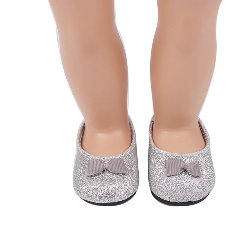 18-дюймовая обувь для кукол девочек блестящая с бантом из искусственной кожи