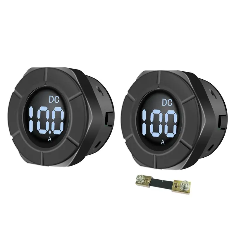 

DC 5-12V Round LCD Display Digital Ampermeter Ammeter Car Amp Panel Meter Current Meter PZEM-019A with 100A Shunt