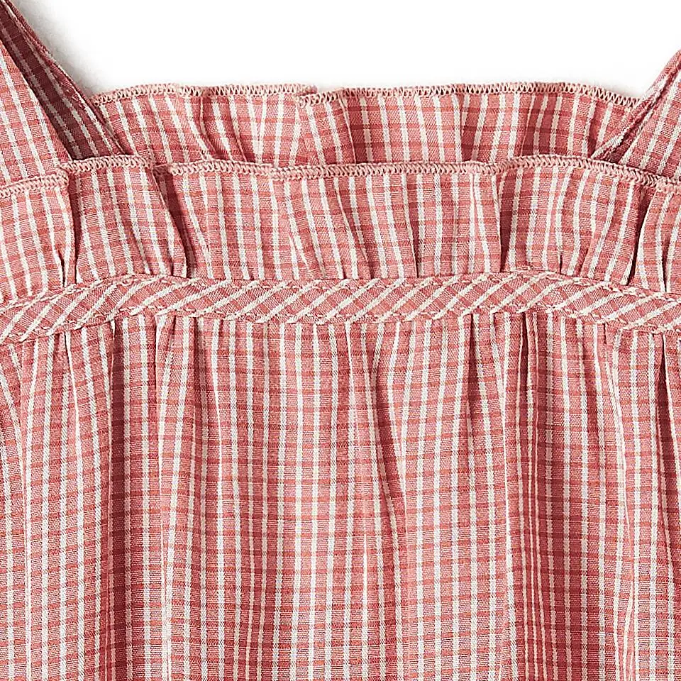 CupofSweet/розовый клетчатый топ с оборками и вырезом для девочек рубашка 2019 г. летняя