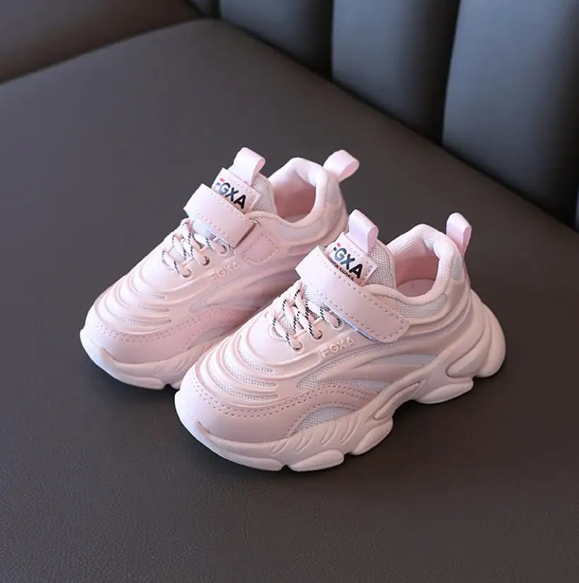 

2021 Size 21-30 Children Damping Casual Sneakers Boys Wear-resistant Sneakers Girls Lightweight Shoes Baby Shoes with Breathable