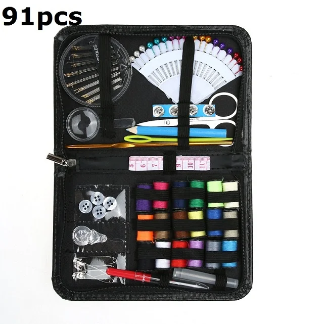 91Pcs 98 шт Многофункциональный набор для шитья швейные иглы нитевые инструменты для вышивки крестом наборы для вышивания путешествия DIY бытовые швейные аксессуары - Цвет: 91Pcs