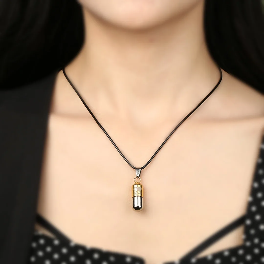 Винтажное классическое двойное ожерелье пепельницы из титановой стали с полыми