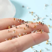 500pcs gold silver color ball crimps end beads 2 3mm stopper spacer components beads for jewelry making findings diy accessories