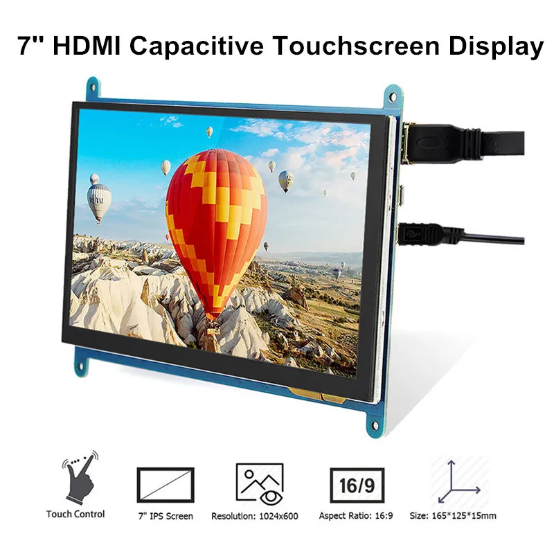 Elecrow Raspberry Pi 3 сенсорный экран 7 дюймов ЖК-Дисплей HDMI 1024X600 &quotIPS display HD TFT RPI для 2B B |