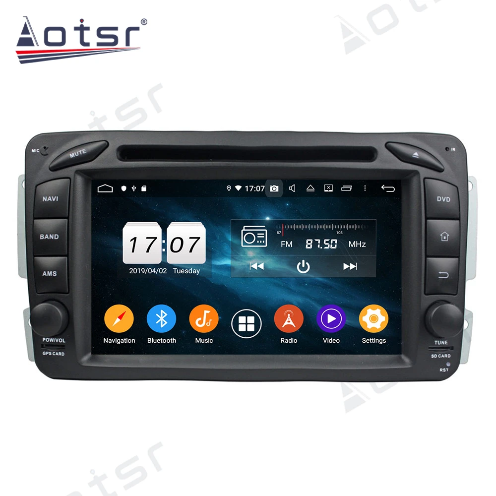 For MERCEDES BENZ C CLASS W203 Android 10 PX6 Car Multimedia DVD Player 4+64GB Auto GPS Navigation Stereo radio DSP Carplay WIFI |