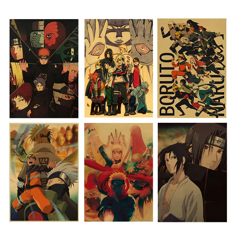 

Canvas Painting Retro Japanese Classic Anime Naruto Ninja Comic Characters Nostalgic Retro Poster and print Decoration