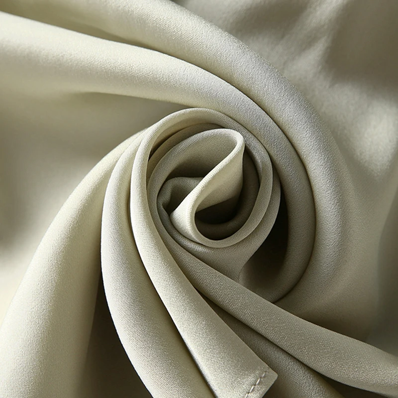 

Spring Autumn Real Silk Women's Asymmetrical Shirt Elegant Stand Collar Long Sleeve Loose Blouses Office Lady Solid Blouse Tops