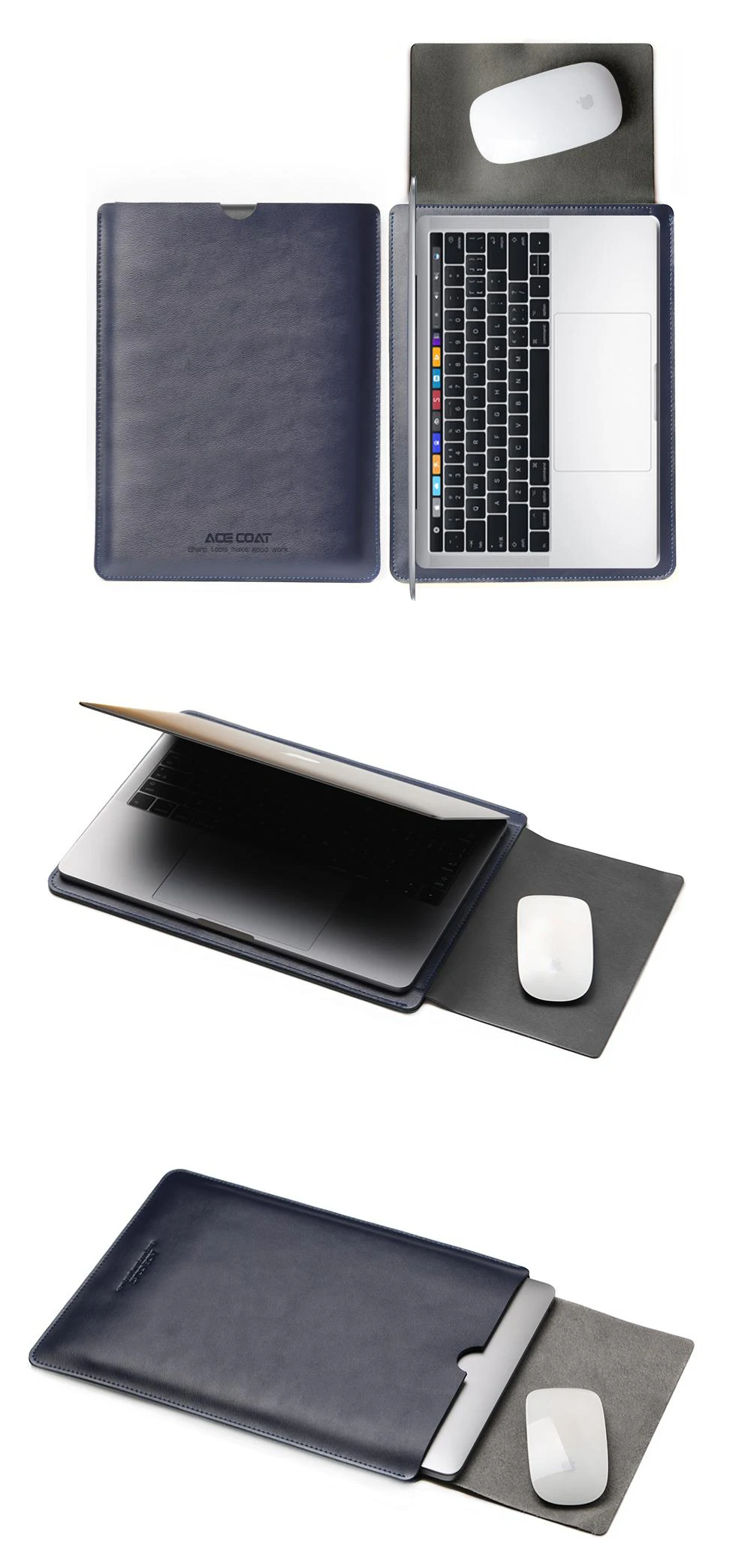 Защитная сумка ACECOAT из спилка для Apple Macbook Air Pro Retina13 12 15 16 чехол для ноутбука macbook pro 13 Чехол