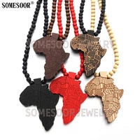 somesoor 2021 new product laser carving african map vintage pendants women man cool colorful sweater necklace accessories