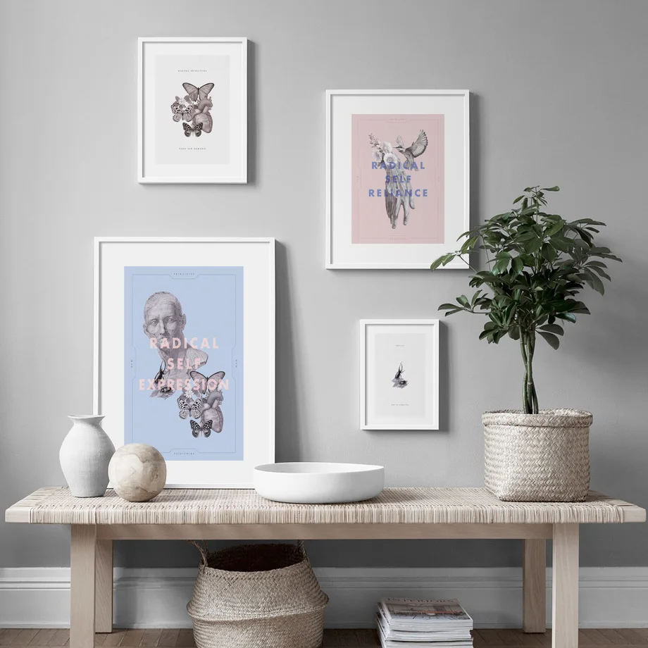 

Body Art Head Heart Hand butterfly Flower Nordic Posters And Prints Wall Art Canvas Painting Wall Pictures For Living Room Decor