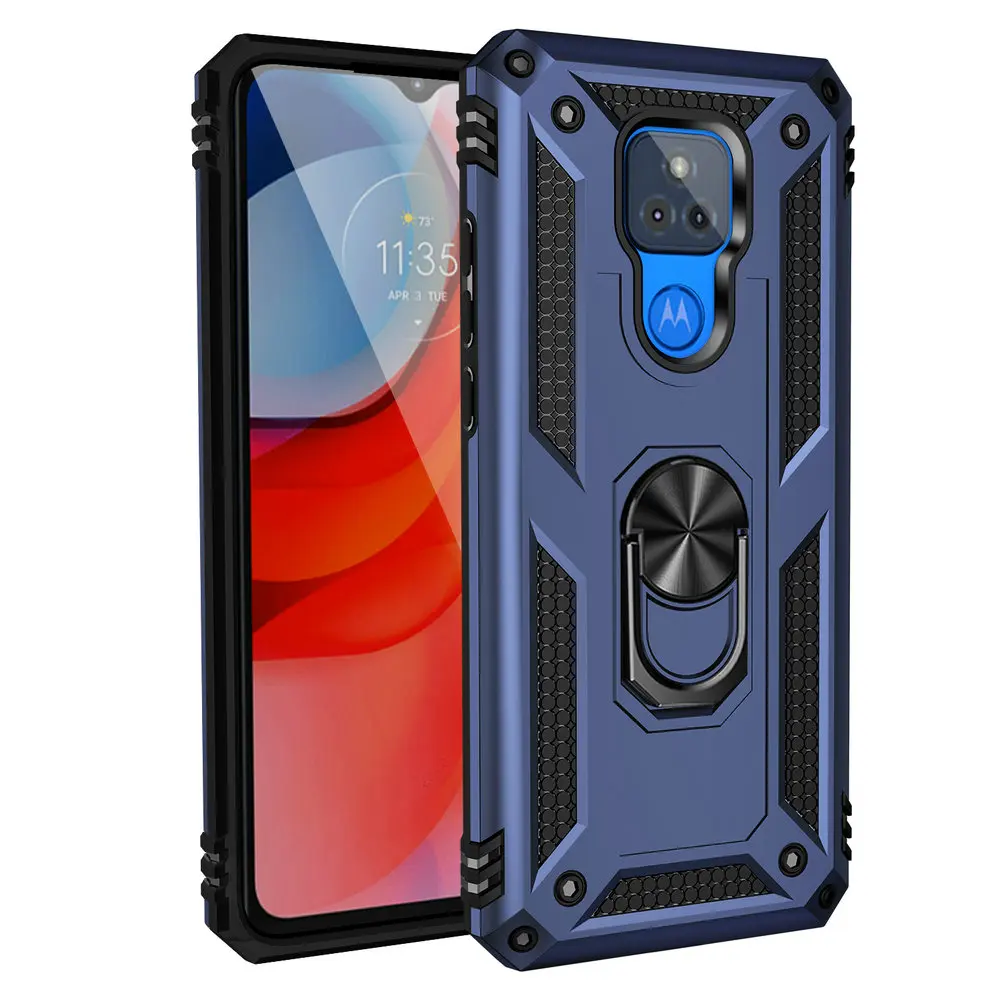 Противоударный чехол для Motorola Moto G Play 2021 задняя крышка металлическое кольцо