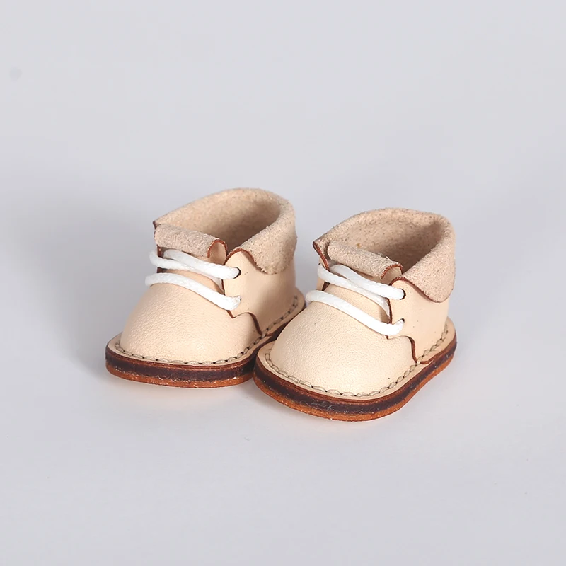 

1/6 BJD Baby Shoes Handmade Cowhide Boots Shoes Yosd Baby Clothes Match Card Meat doll shoes doll accessories
