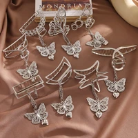 1pc retro metal hair grip goth butterfly hair clip love pendant claws barrettes hair jaw grip jewelry styling tools